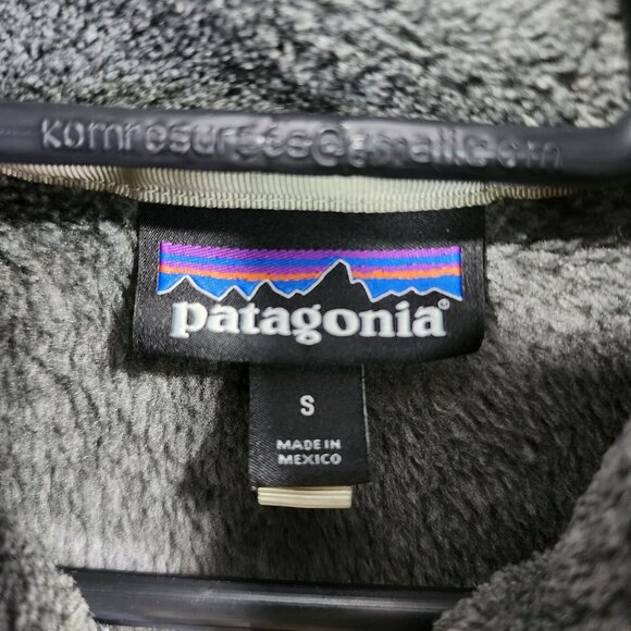 Womens Gray Patagonia Polartec Fleece Pullover Jacket 1/4 Snap Button Size S - Picture 7 of 11